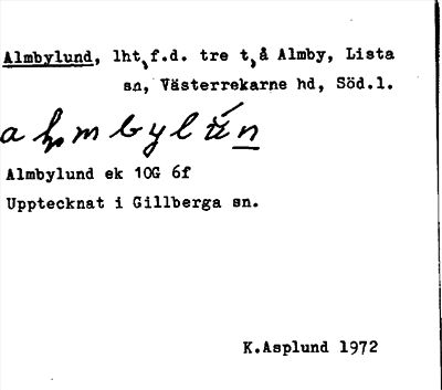 Bild på arkivkortet för arkivposten Almbylund