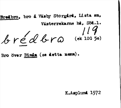 Bild på arkivkortet för arkivposten Bredbro