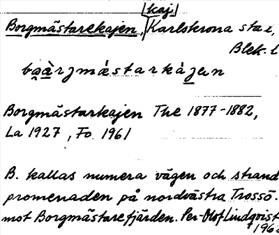 Bild på arkivkortet för arkivposten Borgmästarekajen