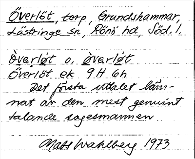 Bild på arkivkortet för arkivposten Överlöt