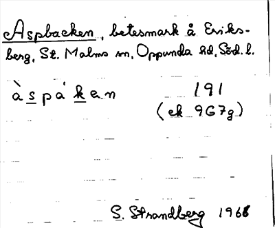 Bild på arkivkortet för arkivposten Aspbacken