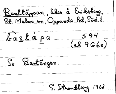 Bild på arkivkortet för arkivposten Basttäppan, se Bastängen