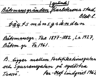 Bild på arkivkortet för arkivposten Båtsmansgränden