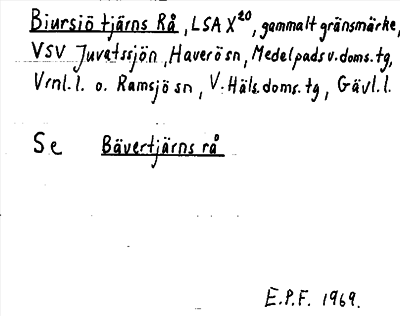 Bild på arkivkortet för arkivposten Biursiö tjärns Rå
