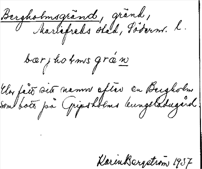 Bild på arkivkortet för arkivposten Bergholmsgränd