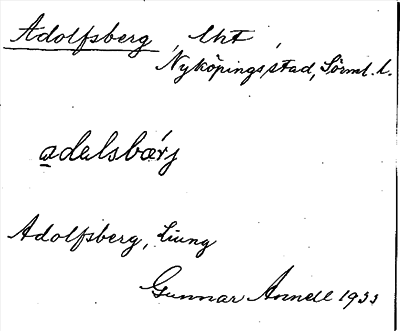 Bild på arkivkortet för arkivposten Adlofsberg