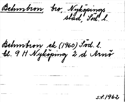 Bild på arkivkortet för arkivposten Behmbron