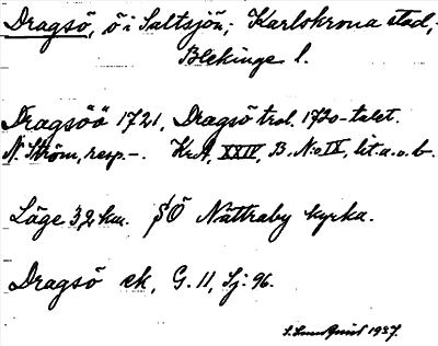 Bild på arkivkortet för arkivposten Dragsö