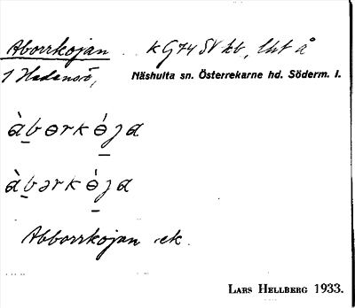 Bild på arkivkortet för arkivposten Aborrkojan