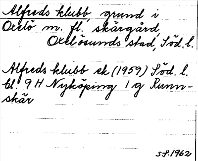 Bild på arkivkortet för arkivposten Alfreds klubb