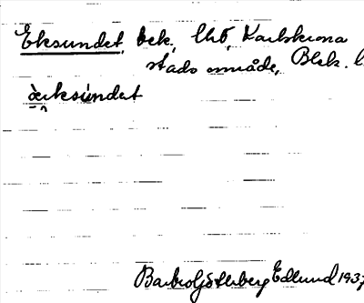 Bild på arkivkortet för arkivposten Eksundet