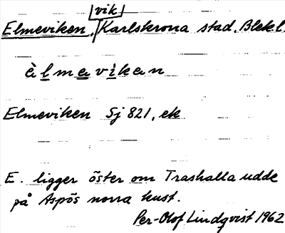 Bild på arkivkortet för arkivposten Elmeviken