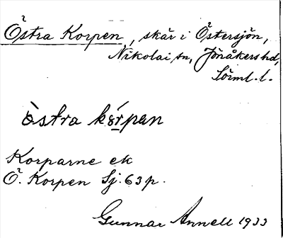 Bild på arkivkortet för arkivposten Östra Korpen