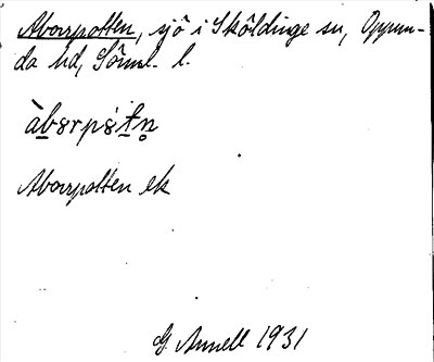 Bild på arkivkortet för arkivposten Aborrpotten