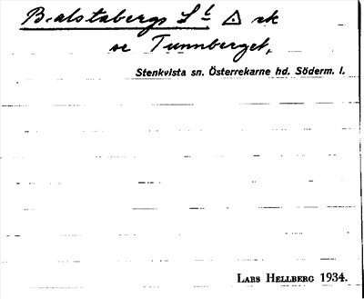 Bild på arkivkortet för arkivposten Balstabergs signal, se Tunnberget