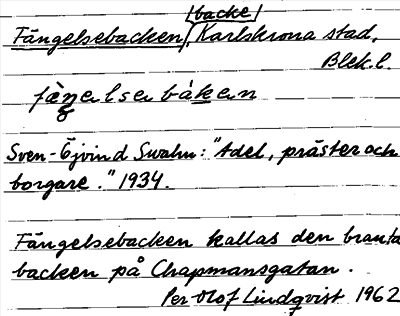 Bild på arkivkortet för arkivposten Fängelsebacken