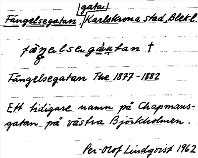 Bild på arkivkortet för arkivposten Fängelsegatan