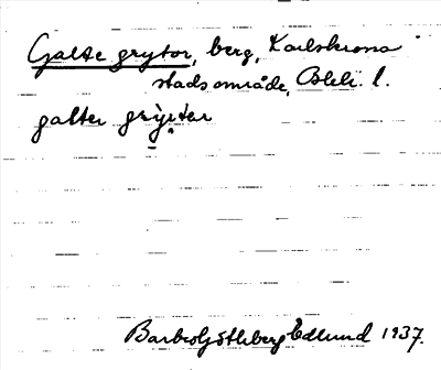 Bild på arkivkortet för arkivposten Galte grytor