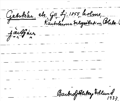 Bild på arkivkortet för arkivposten Getskär