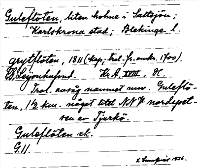 Bild på arkivkortet för arkivposten Guleflöten