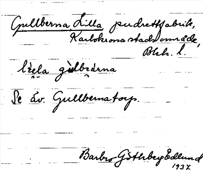 Bild på arkivkortet för arkivposten Gullberna, Lilla
