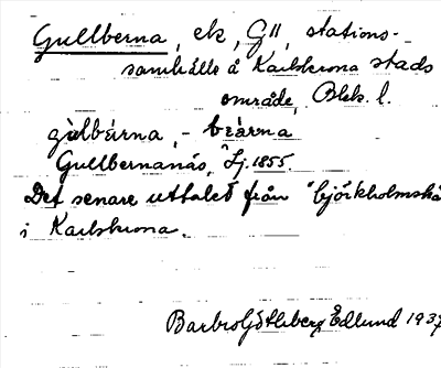 Bild på arkivkortet för arkivposten Gullberna