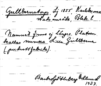 Bild på arkivkortet för arkivposten Gullbernatorp