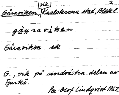 Bild på arkivkortet för arkivposten Gåraviken