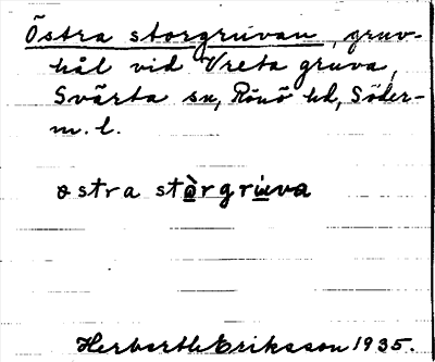 Bild på arkivkortet för arkivposten Östra storgruvan