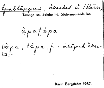 Bild på arkivkortet för arkivposten Apaltäppan