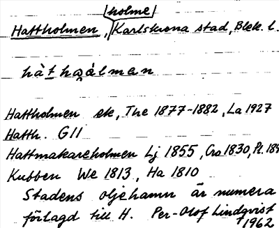 Bild på arkivkortet för arkivposten Hattholmen