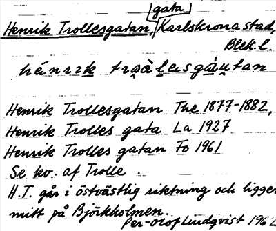 Bild på arkivkortet för arkivposten Henrik Trollesgatan