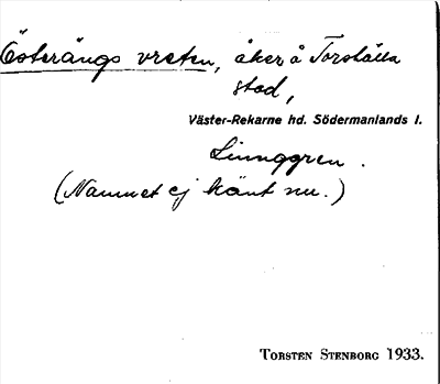 Bild på arkivkortet för arkivposten Österängs vreten
