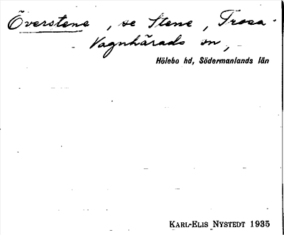 Bild på arkivkortet för arkivposten Överstene, se Stene