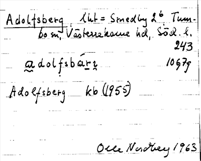 Bild på arkivkortet för arkivposten Adolfsberg = Smedby 2