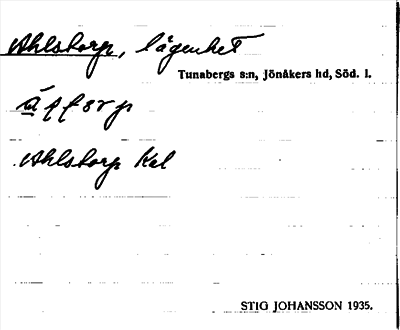 Bild på arkivkortet för arkivposten Ahlstorp