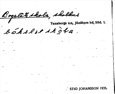 Bild på arkivkortet för arkivposten Bogslöts skola