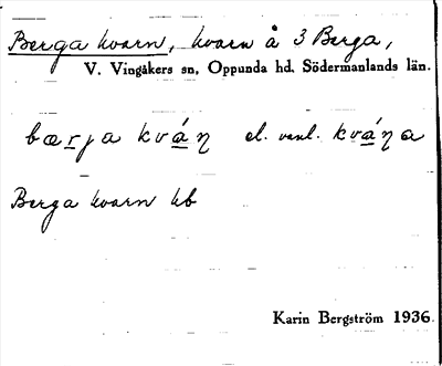 Bild på arkivkortet för arkivposten Berga kvarn