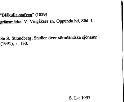 Bild på arkivkortet för arkivposten »Blåkulla-stafven
