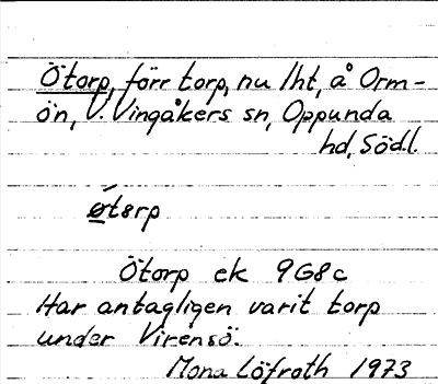 Bild på arkivkortet för arkivposten Ötorp
