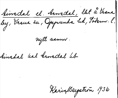 Bild på arkivkortet för arkivposten Ainedal el. Arnedal