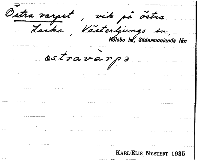 Bild på arkivkortet för arkivposten Östra varpet
