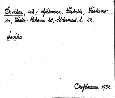 Bild på arkivkortet för arkivposten Ösviken