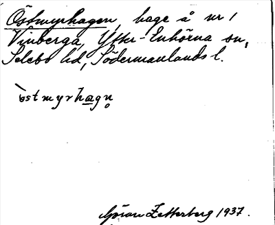 Bild på arkivkortet för arkivposten Östmyrhagen