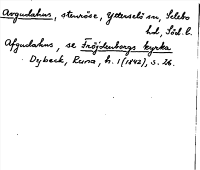 Bild på arkivkortet för arkivposten Avgudahus