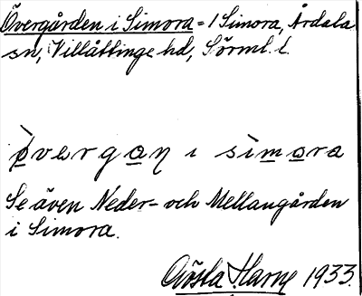 Bild på arkivkortet för arkivposten Övergården i Simora