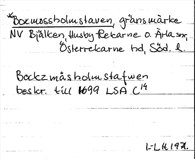Bild på arkivkortet för arkivposten *Boxmossholmstaven
