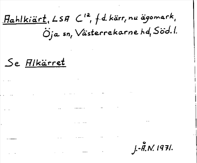 Bild på arkivkortet för arkivposten Aahlkiär, se Alkärret