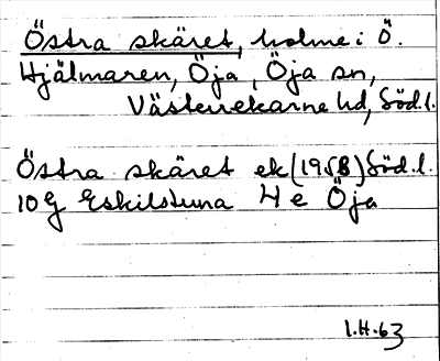 Bild på arkivkortet för arkivposten Östra skäret