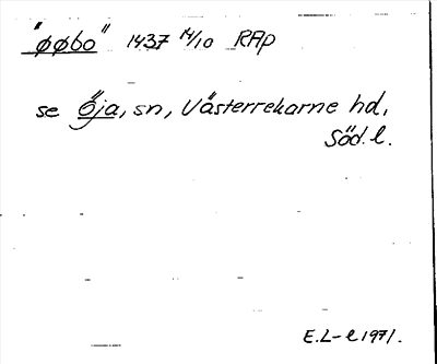 Bild på arkivkortet för arkivposten »øøbo», se Öja